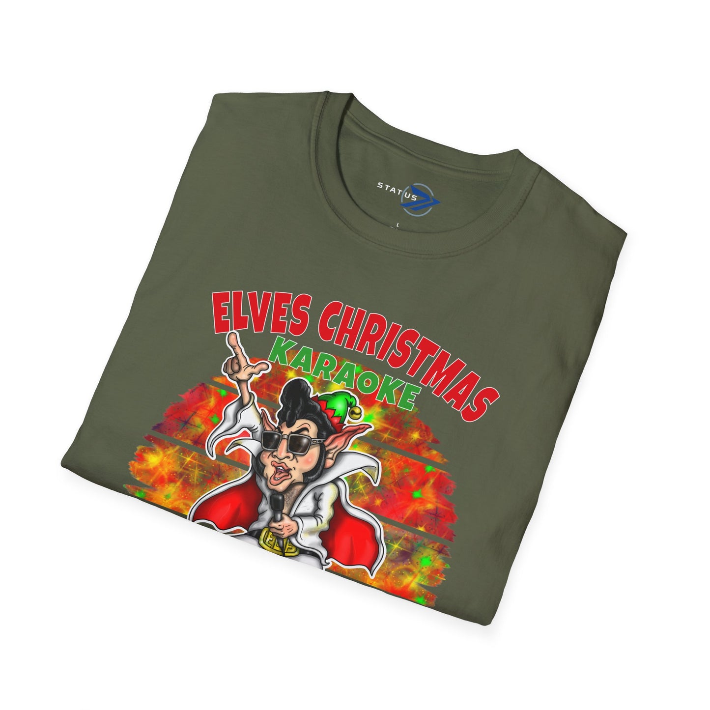Elfis Christmas T-Shirt — 'Elves Christmas Karaoke' Retro Holiday Tee