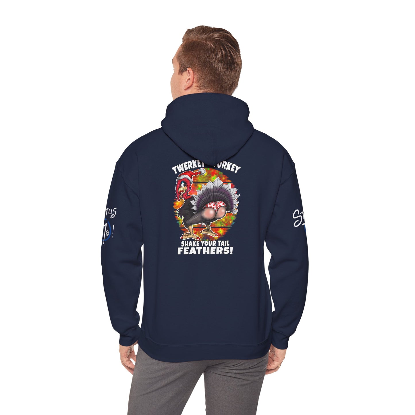 Christmas Twerking Turkey Hoodie — “Shake Tail Feathers” Funny Holiday Pullover