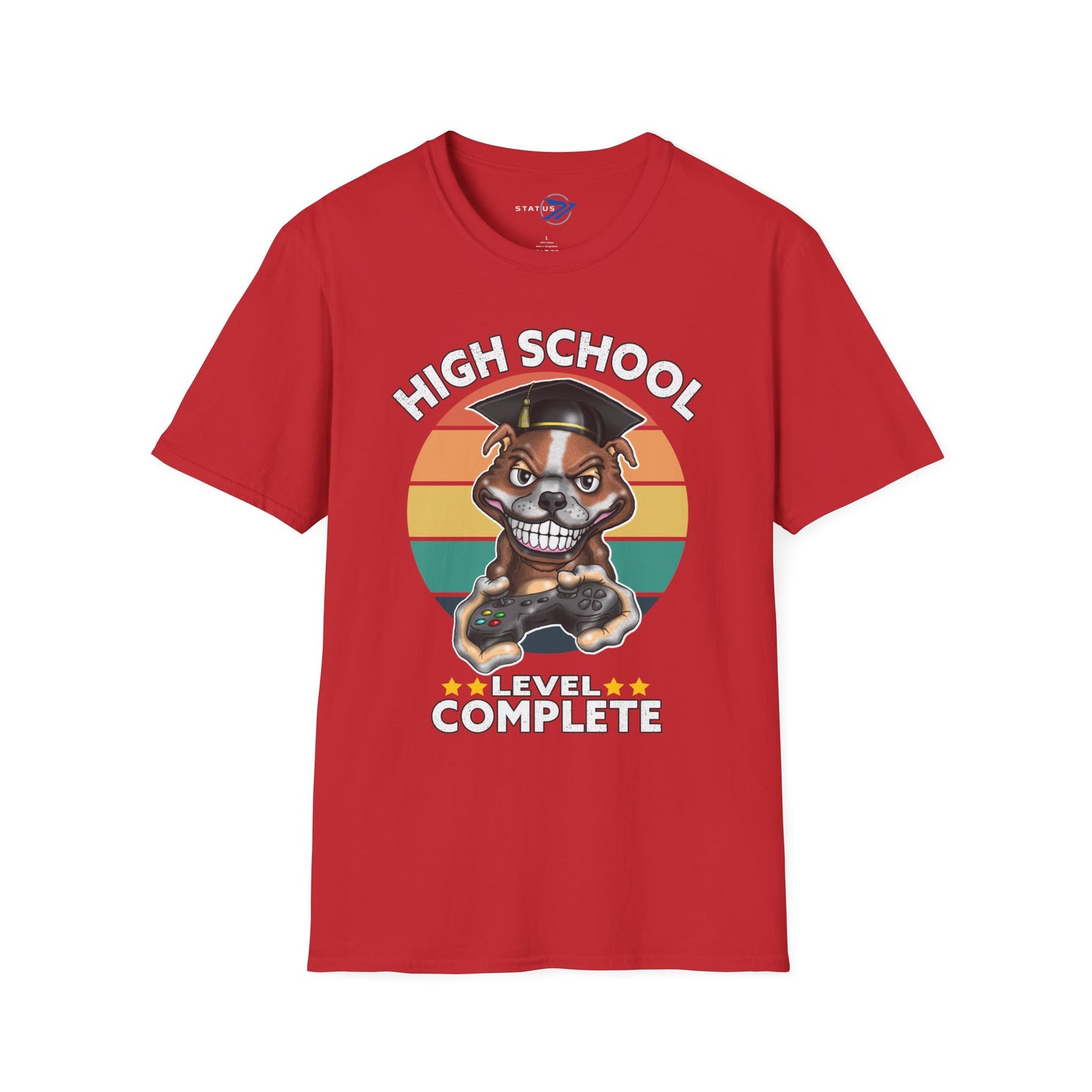 High School Level Complete T-Shirt — Graduation Pit Bull Gamer Tee