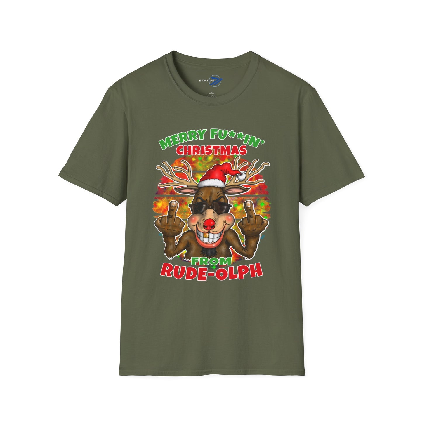 Rude-olph Christmas T-Shirt – Merry F***in' Christmas Funny Reindeer Tee