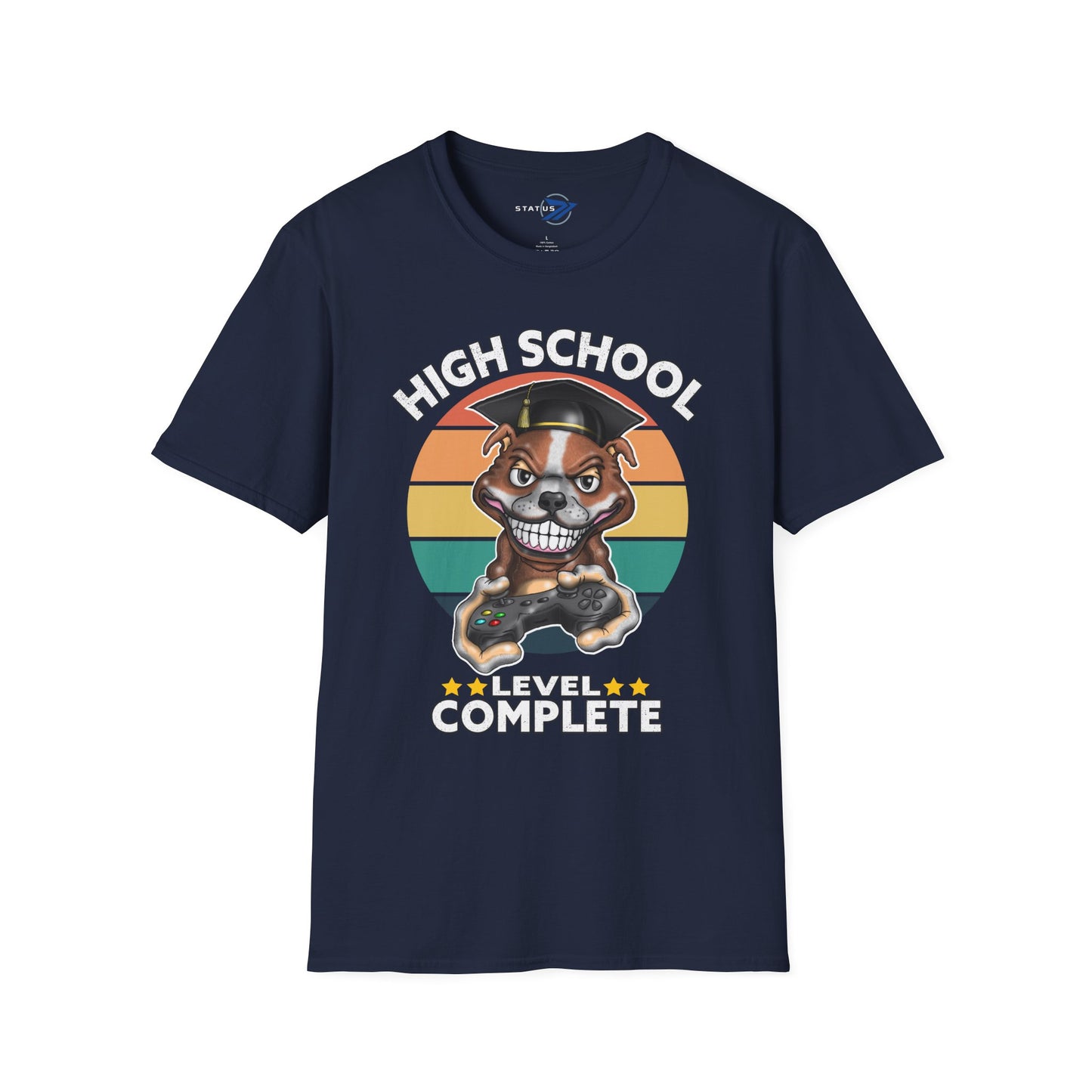 High School Level Complete T-Shirt — Graduation Pit Bull Gamer Tee