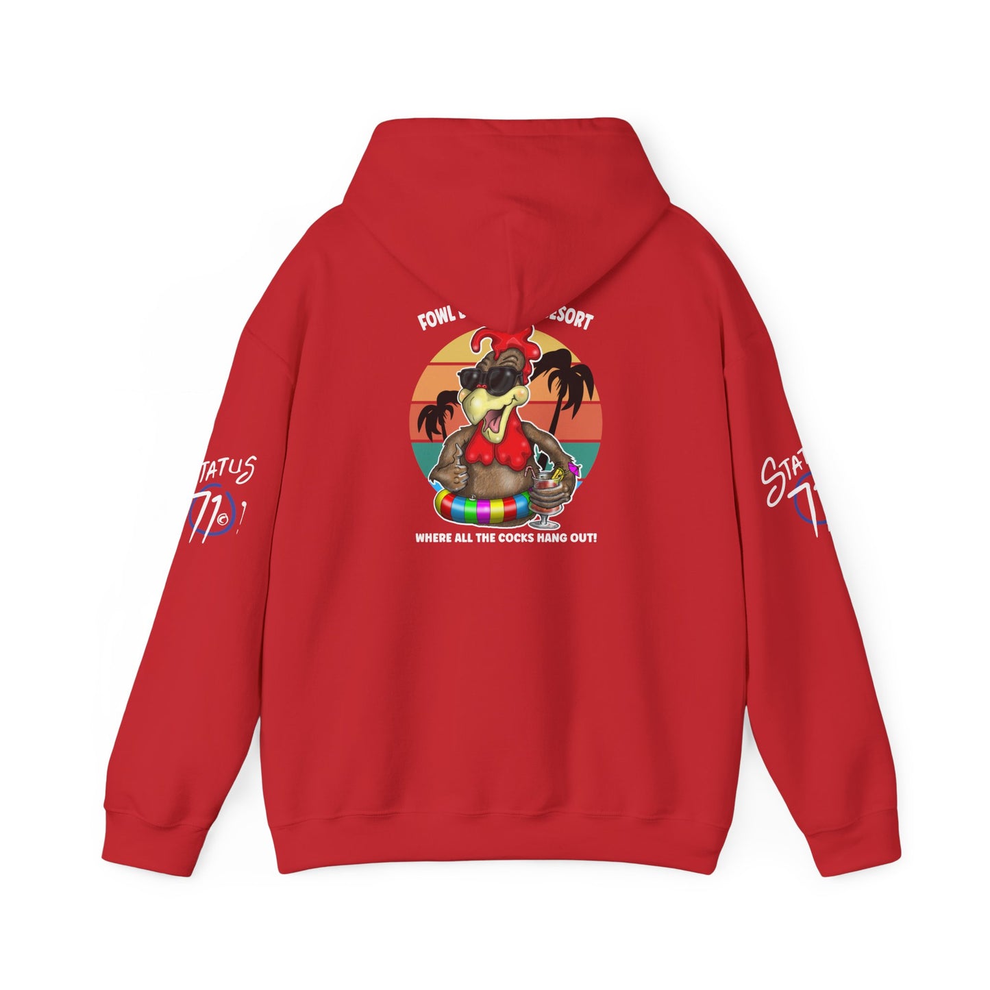Funny Nudist Resort Hoodie — "Where All the Cocks Hang Out" Cheeky Summer Pullover