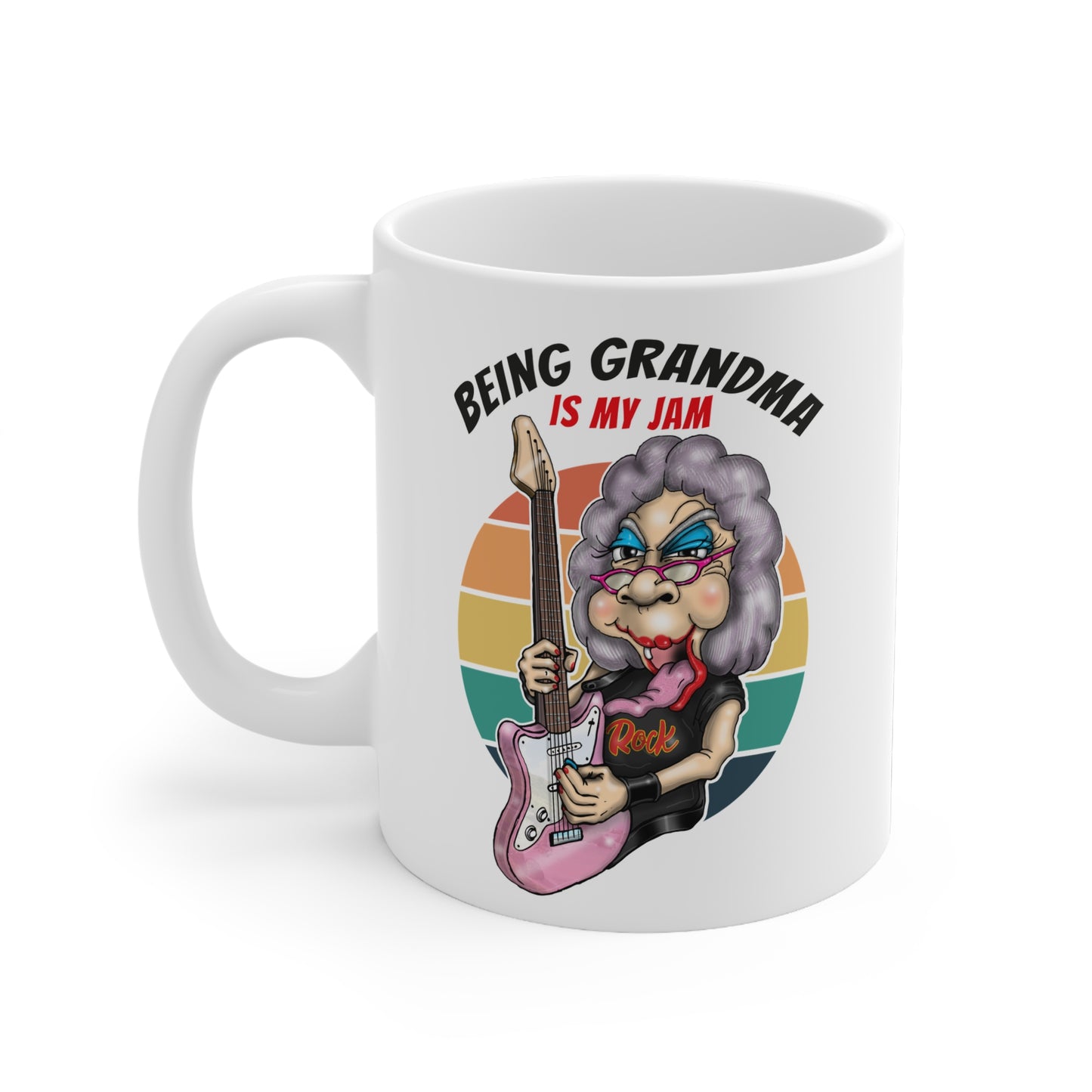 Being Grandma Is My Jam Mug — Funny Rocker Grandma Coffee Cup (11oz)