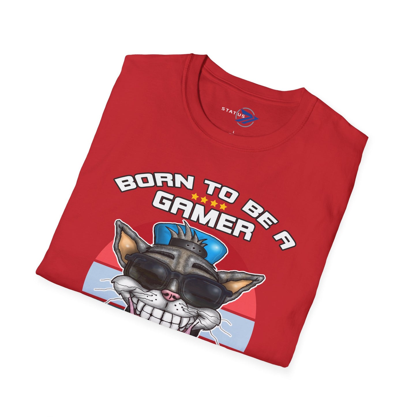 Gamer Cat T-Shirt – "Born to Be a Gamer" Retro Graphic (Lives: 9)