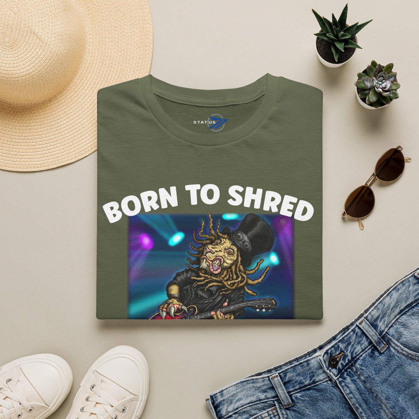 Born to Shred Guitar T-Shirt — Wild Riffs Rock Tee