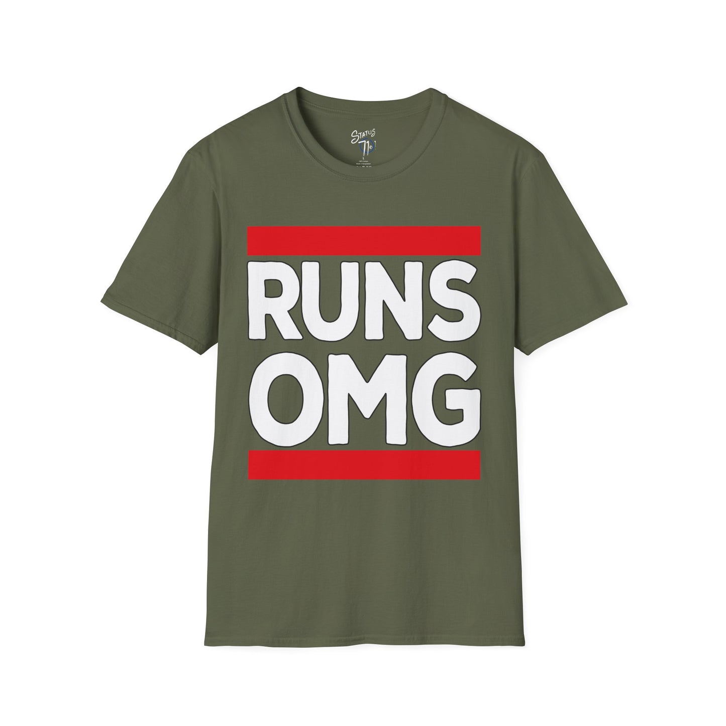 RUNS OMG Old Skool Rap Joke Tee — Vintage Hip Hop Graphic T-Shirt