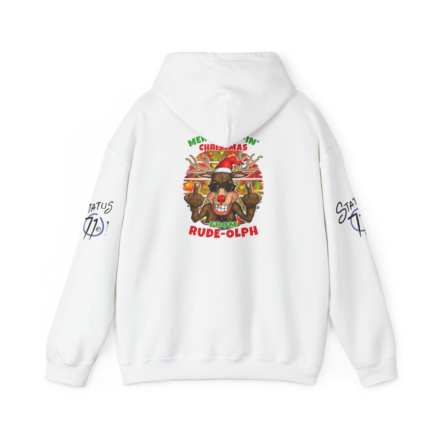 Christmas Rude Rudolph Reindeer Hoodie — Funny Holiday Pullover