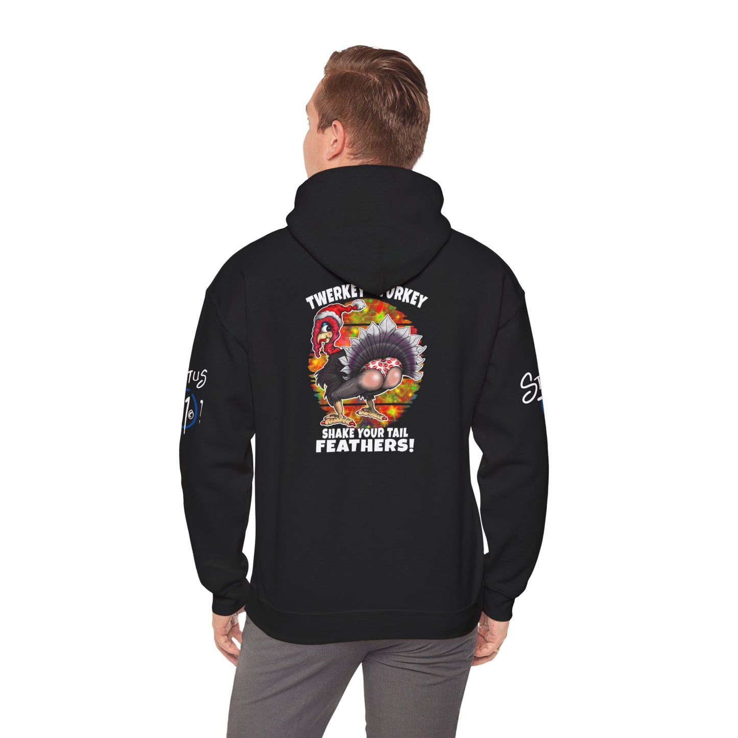 Christmas Twerking Turkey Hoodie — “Shake Tail Feathers” Funny Holiday Pullover