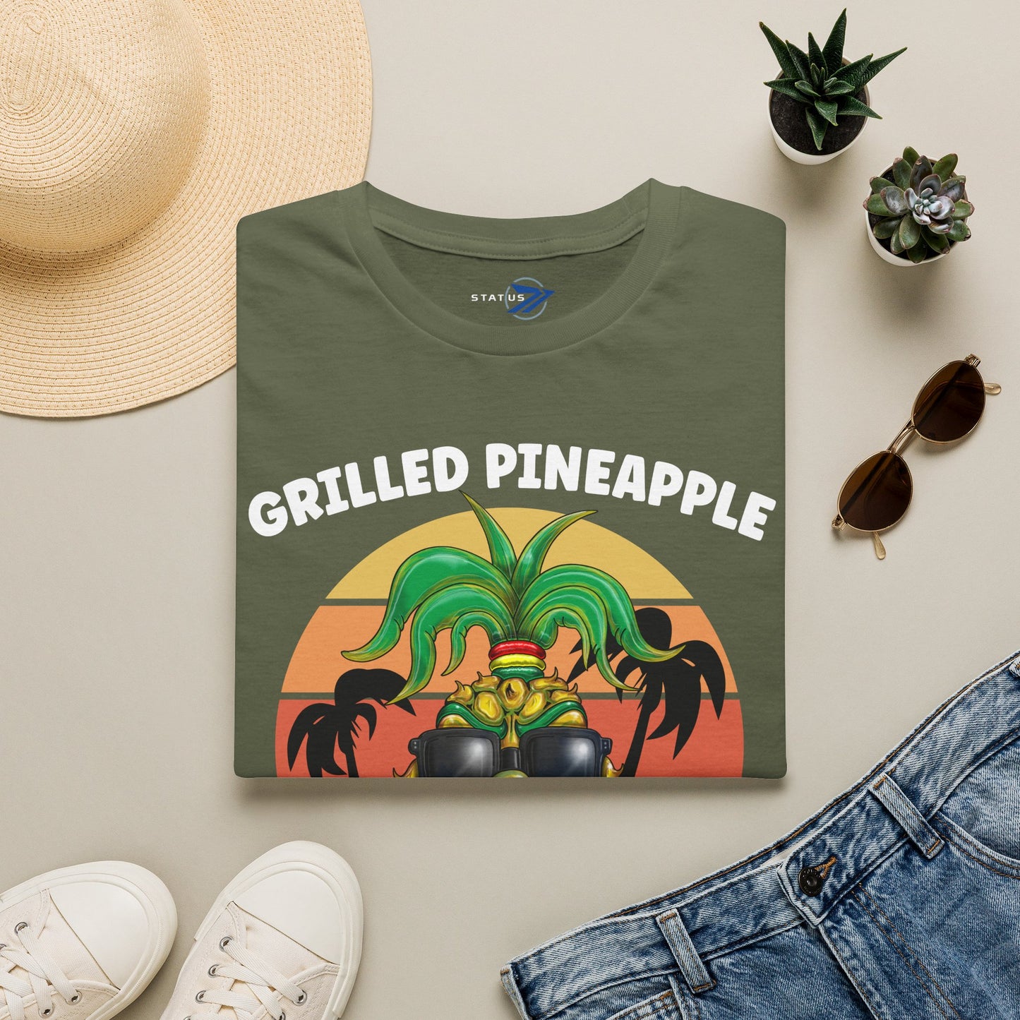 Grilled Pineapple T-Shirt — Retro Tropical Pizza Vibes