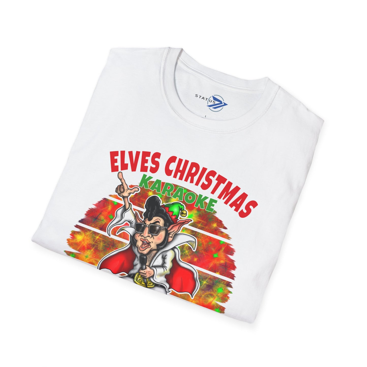 Elfis Christmas T-Shirt — 'Elves Christmas Karaoke' Retro Holiday Tee