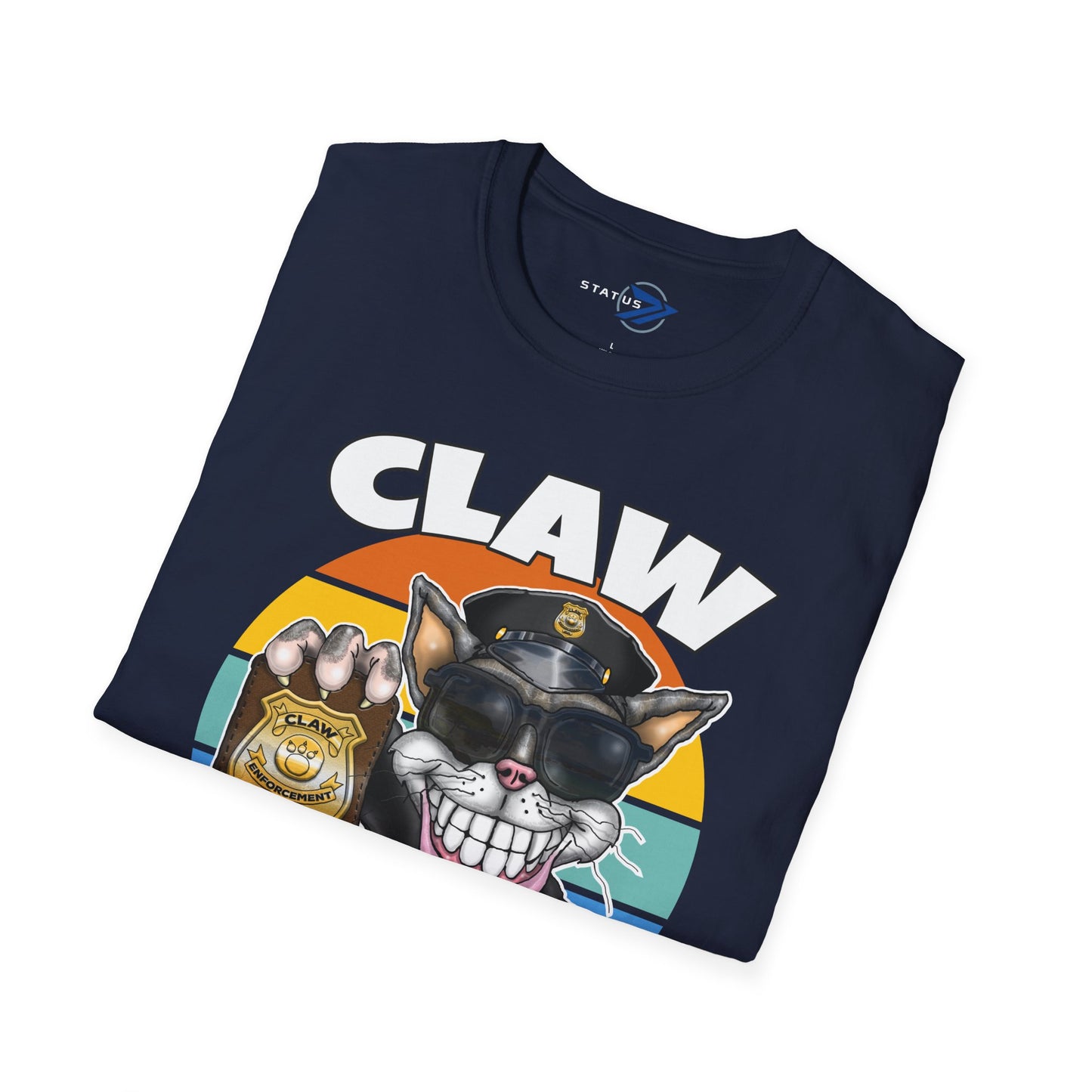 Claw Enforcement T-Shirt — Funny Police Cat Badge Tee