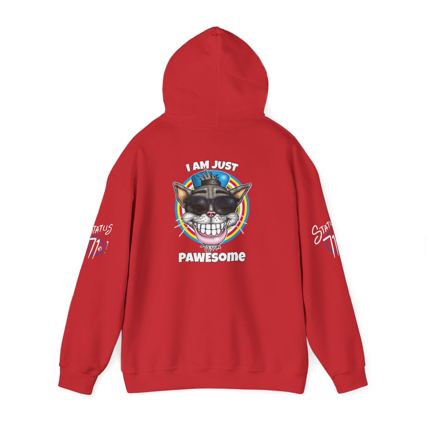 Funny 'I Am Just Pawesome' Cat Hoodie