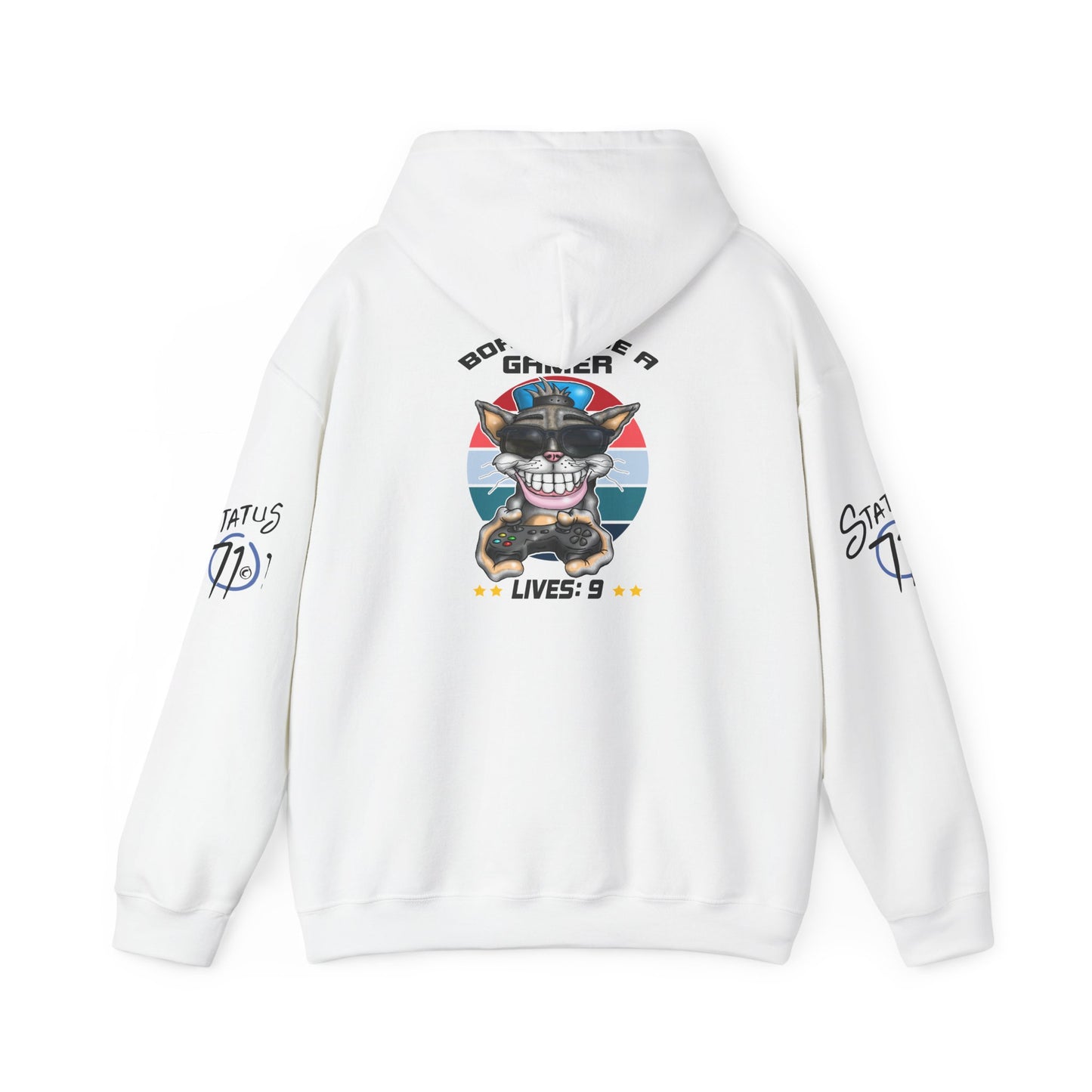 Gamer Cat Hoodie — Funny Gamer Cat Design on Back