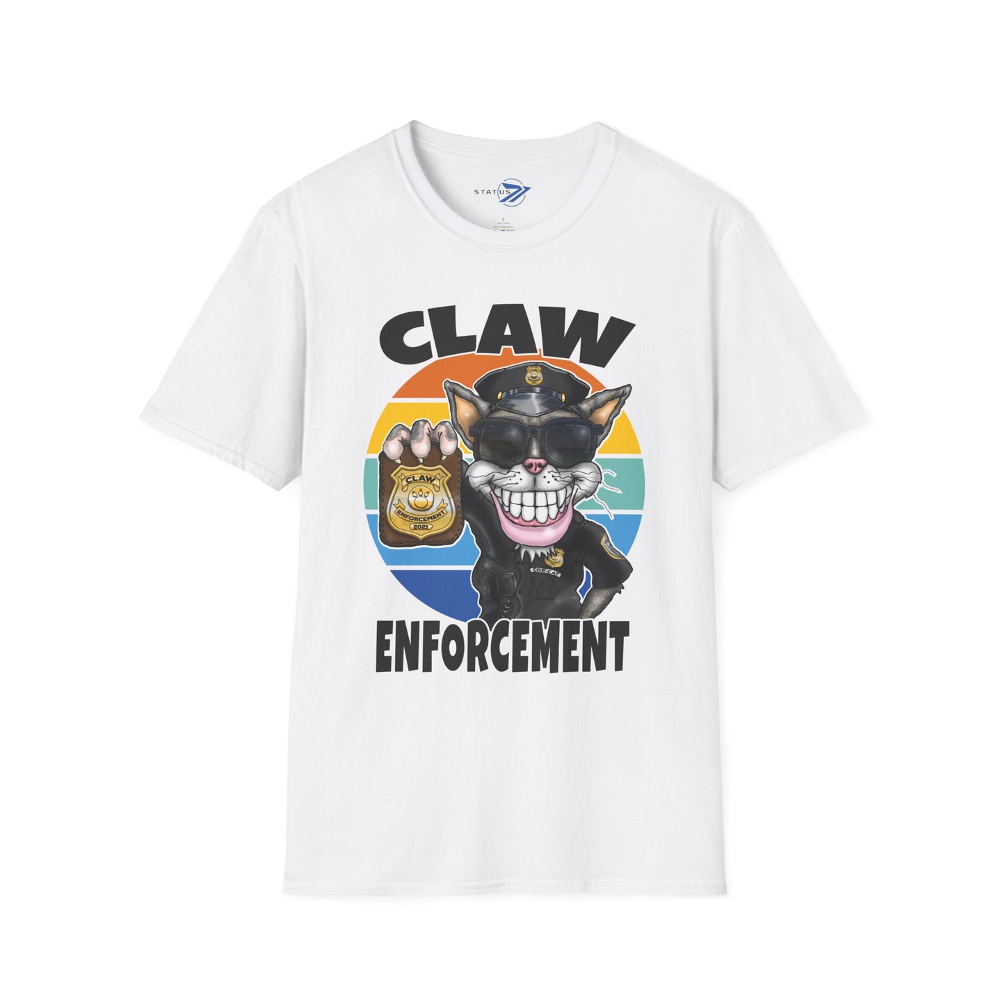Claw Enforcement T-Shirt — Funny Police Cat Badge Tee