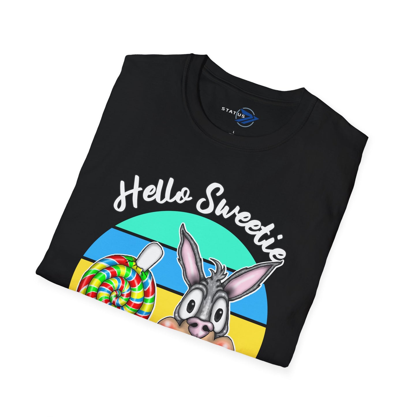 Hello Sweetie Bunny T-Shirt — Cute Rabbit with Lollipop Graphic
