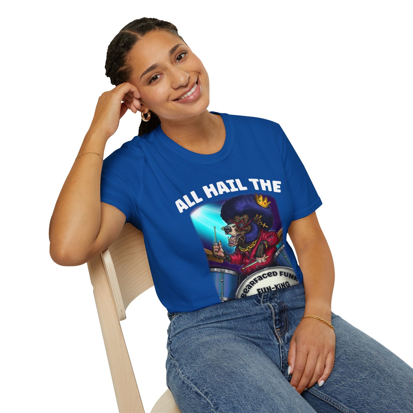 All Hail the Funking Drummer T-Shirt — Retro Funk Drum King Graphic Tee