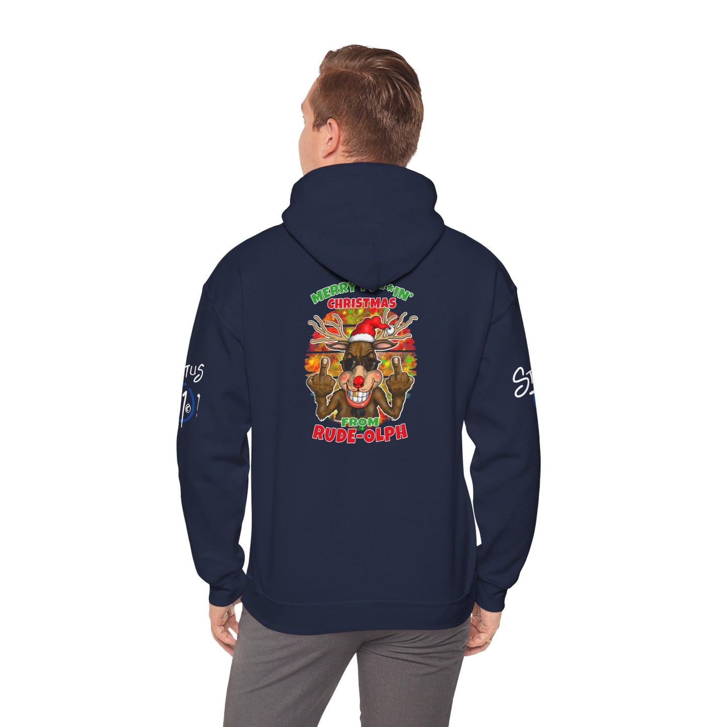 Christmas Rude Rudolph Reindeer Hoodie — Funny Holiday Pullover