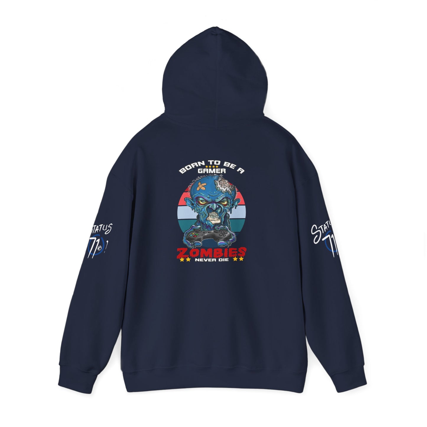 Funny Zombie Gaming Hoodie — Back Graphic Gaming Zombie Design