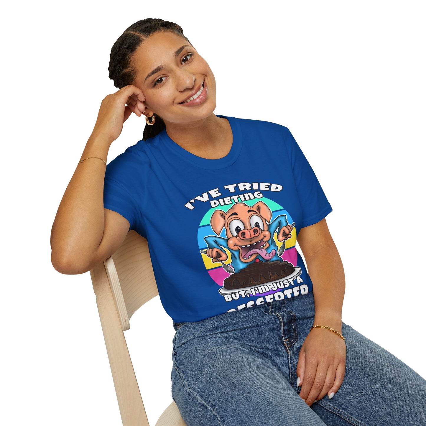 T-Shirt — "I've Tried Dieting But I'm Just a Desserter" Funny Pig Dessert Graphic Tee
