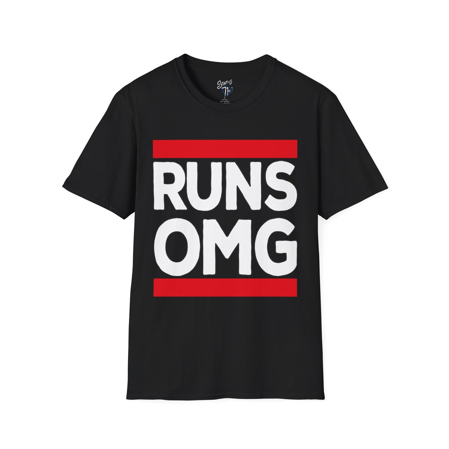 RUNS OMG Old Skool Rap Joke Tee — Vintage Hip Hop Graphic T-Shirt