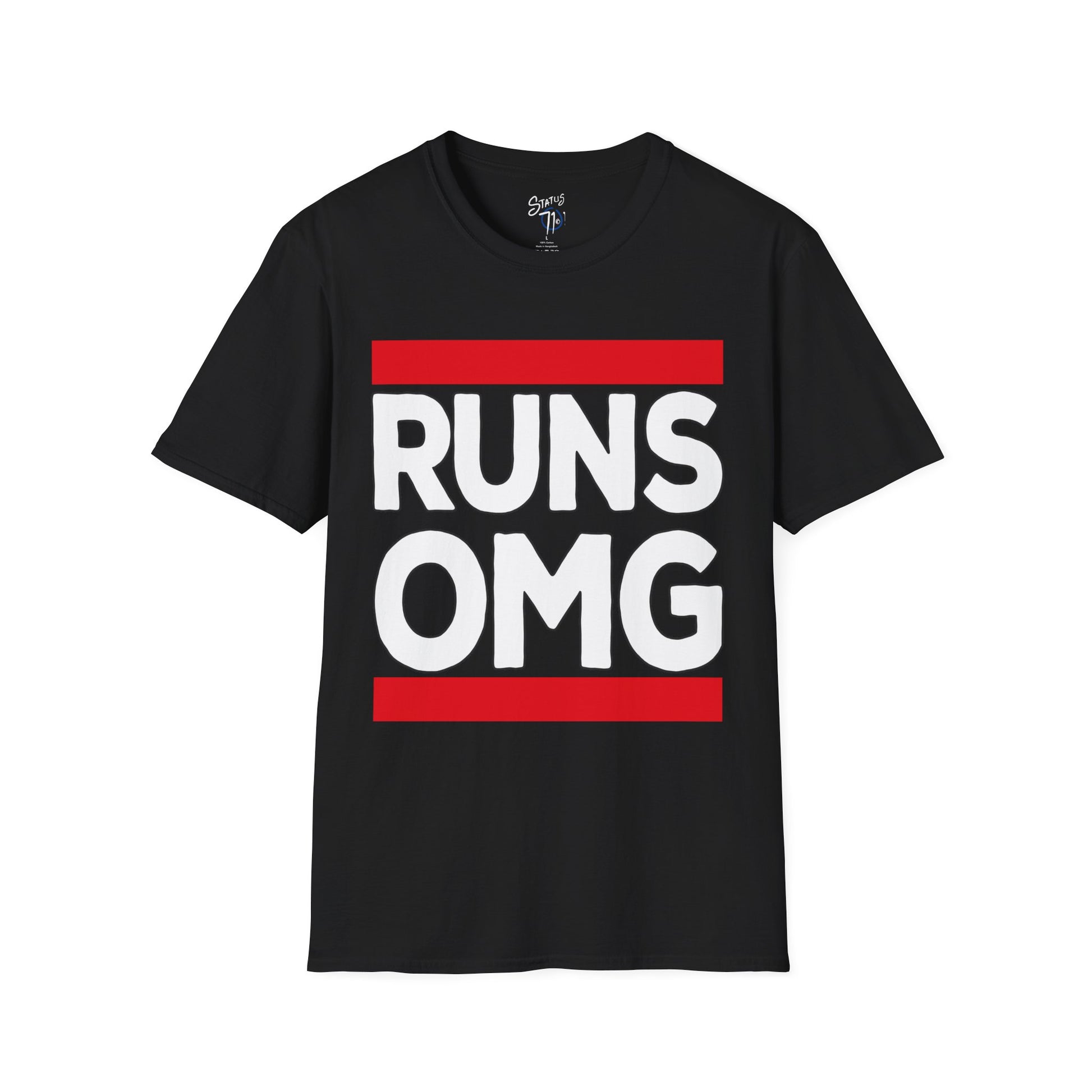 RUNS OMG Old Skool Rap Joke Tee — Vintage Hip Hop Graphic T-Shirt