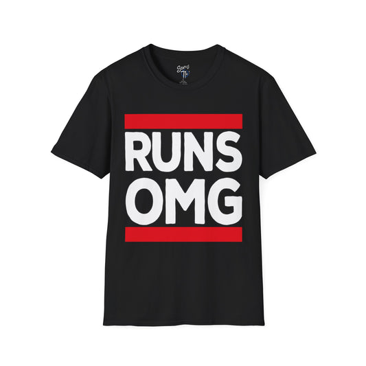 RUNS OMG Old Skool Rap Joke Tee — Vintage Hip Hop Graphic T-Shirt