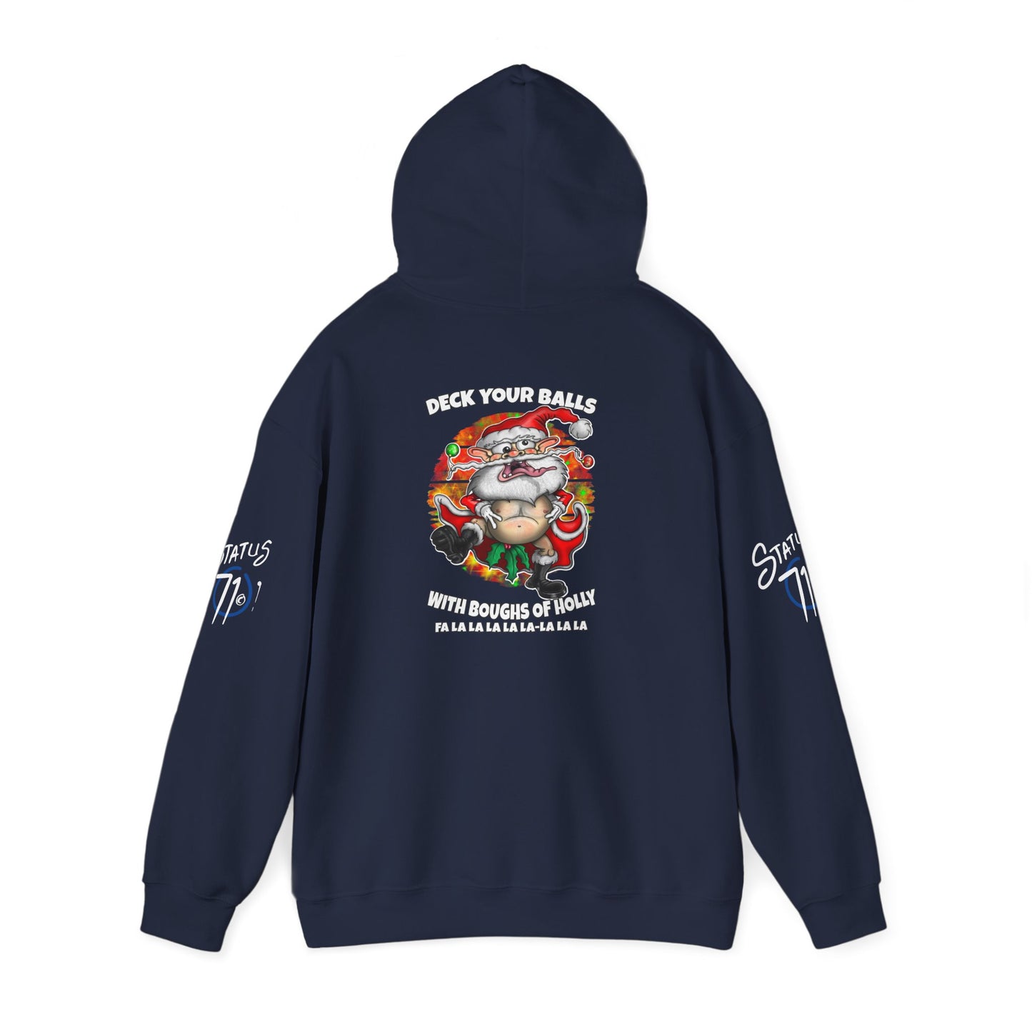 Christmas Crazy Santa Hoodie — “Deck Your Balls” Funny Holiday Pullover