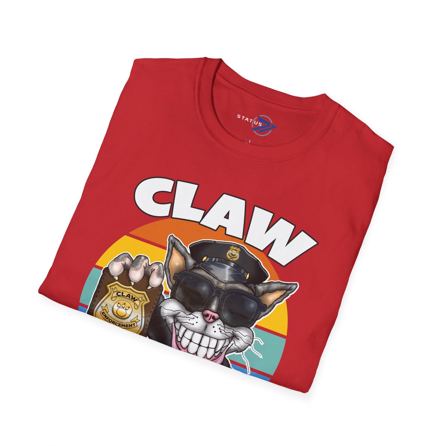 Claw Enforcement T-Shirt — Funny Police Cat Badge Tee