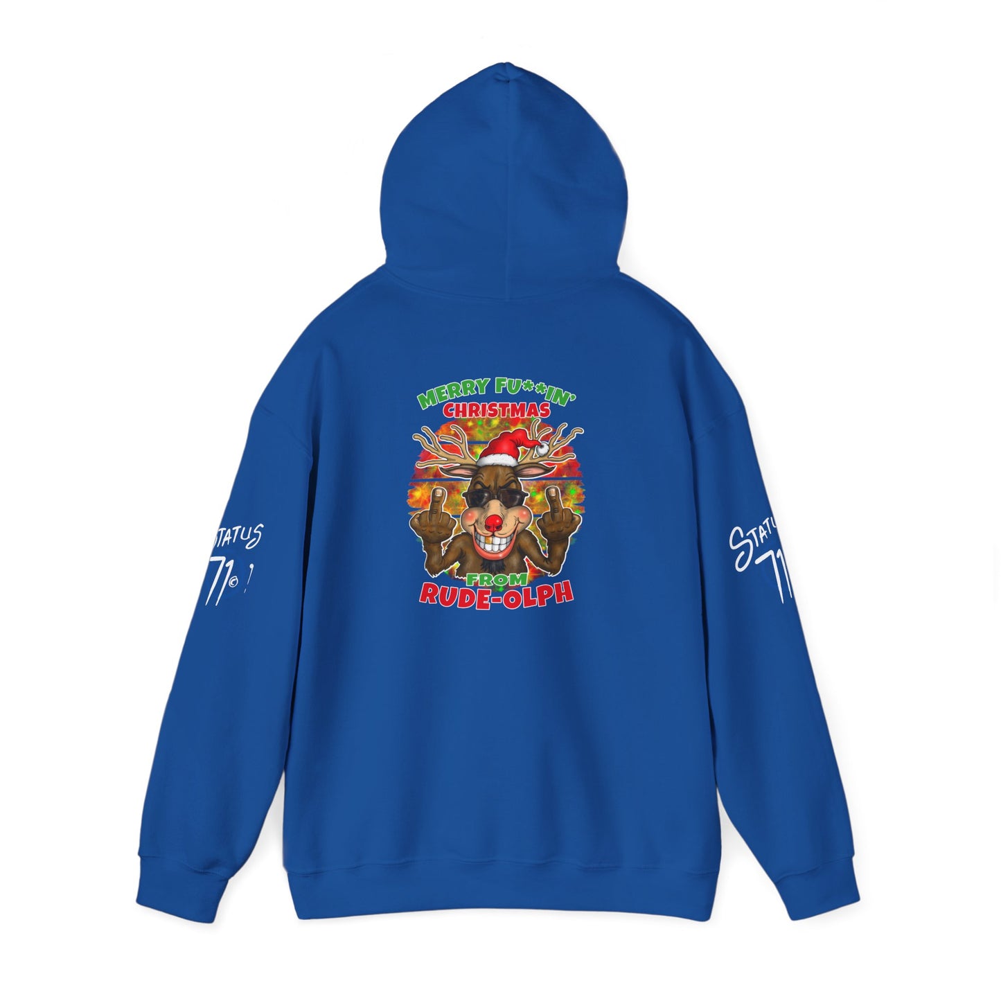 Christmas Rude Rudolph Reindeer Hoodie — Funny Holiday Pullover