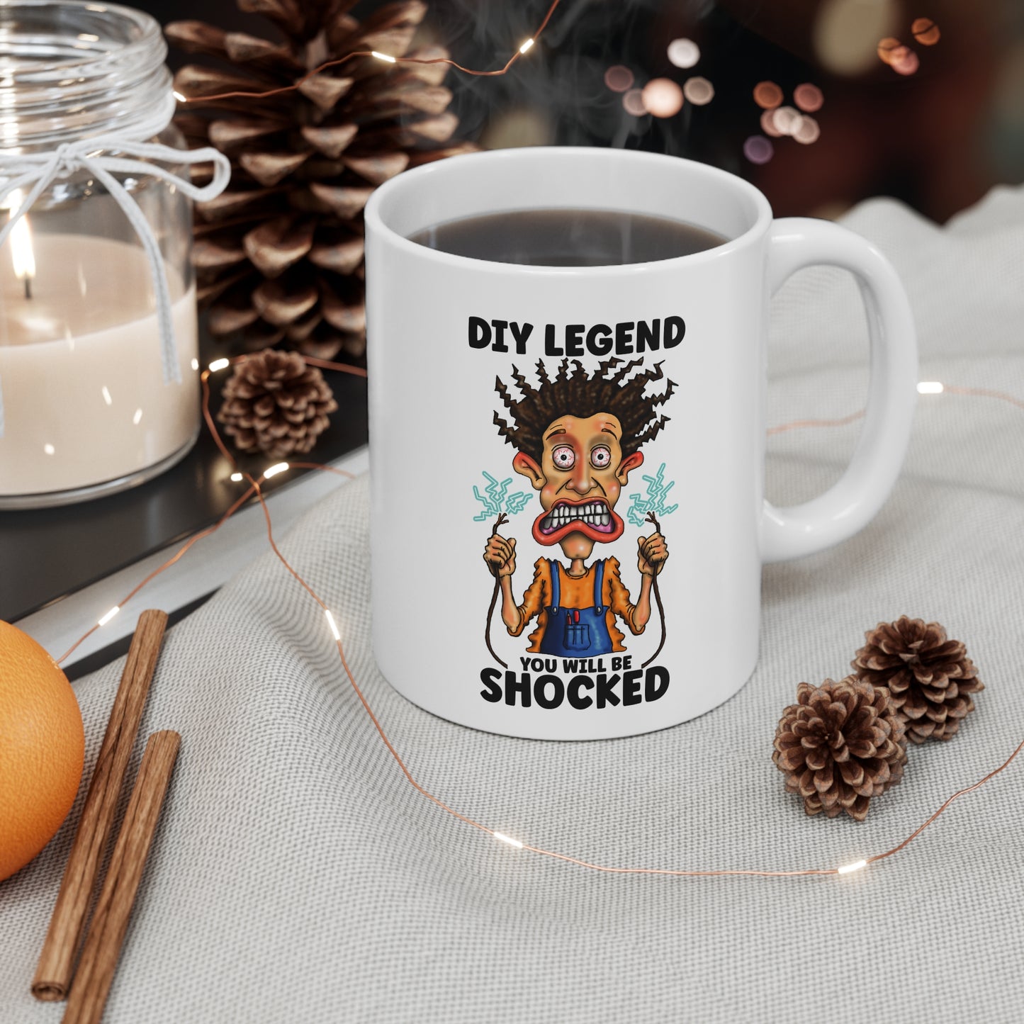 DIY Legend Mug — "You Will Be Shocked" Humorous Electrician/Handyman Coffee Cup