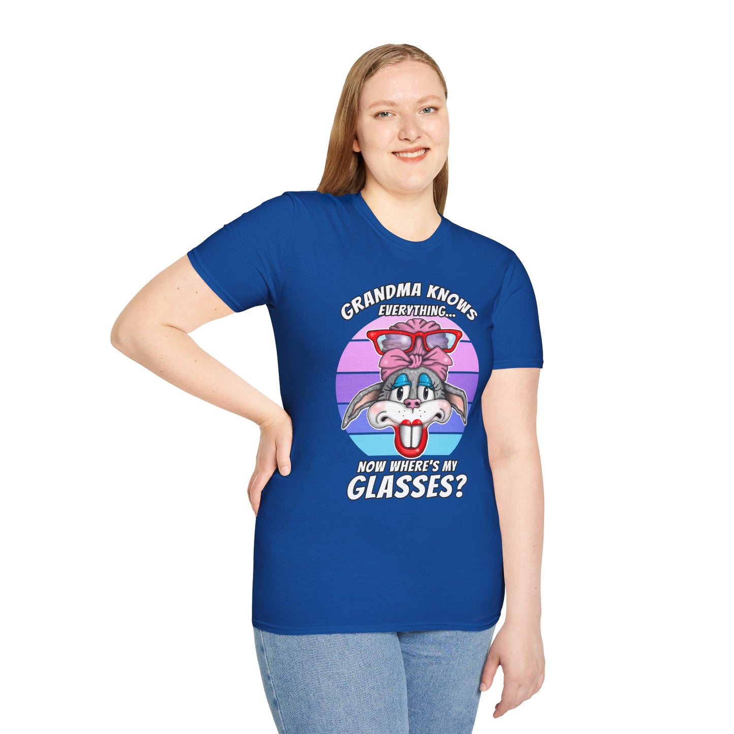Grandma Knows Everything T-Shirt — Cute Bunny 'Now Where's My Glasses?' Gift