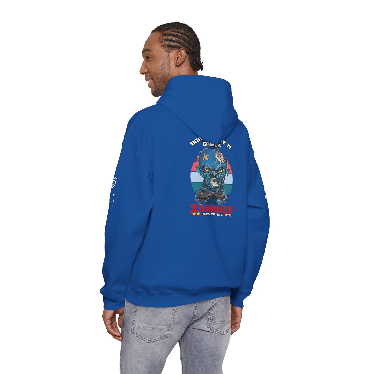 Funny Zombie Gaming Hoodie — Back Graphic Gaming Zombie Design