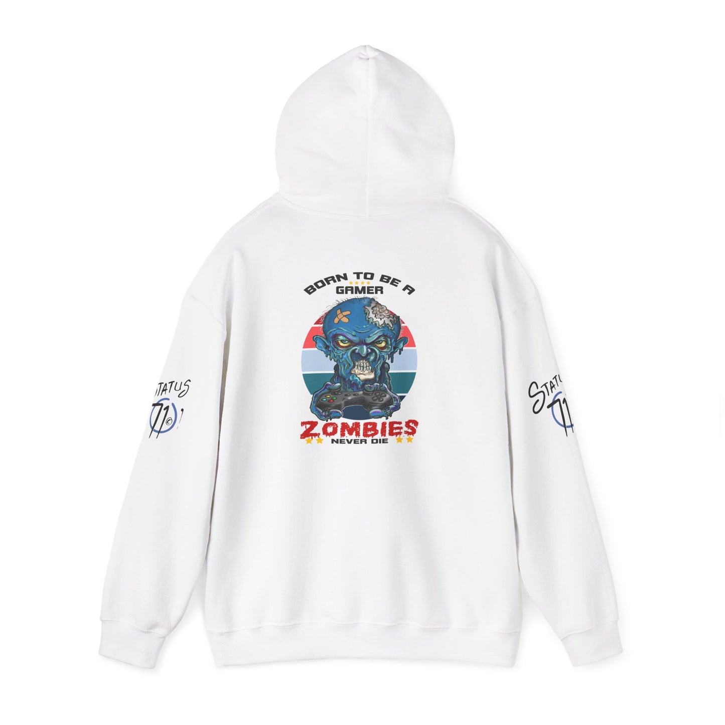 Funny Zombie Gaming Hoodie — Back Graphic Gaming Zombie Design