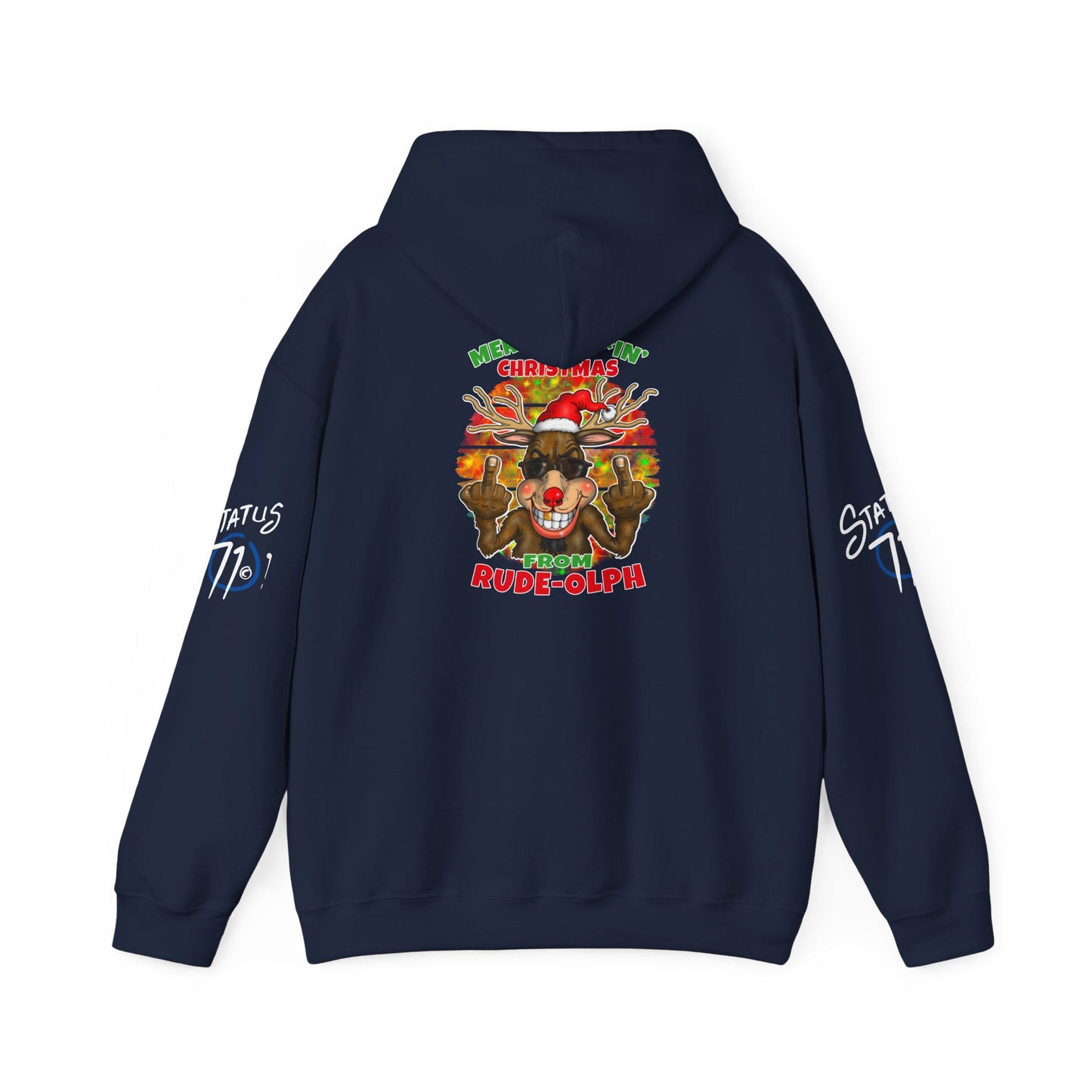 Christmas Rude Rudolph Reindeer Hoodie — Funny Holiday Pullover