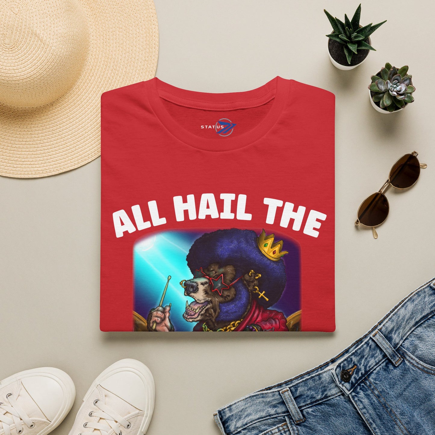 All Hail the Funking Drummer T-Shirt — Retro Funk Drum King Graphic Tee