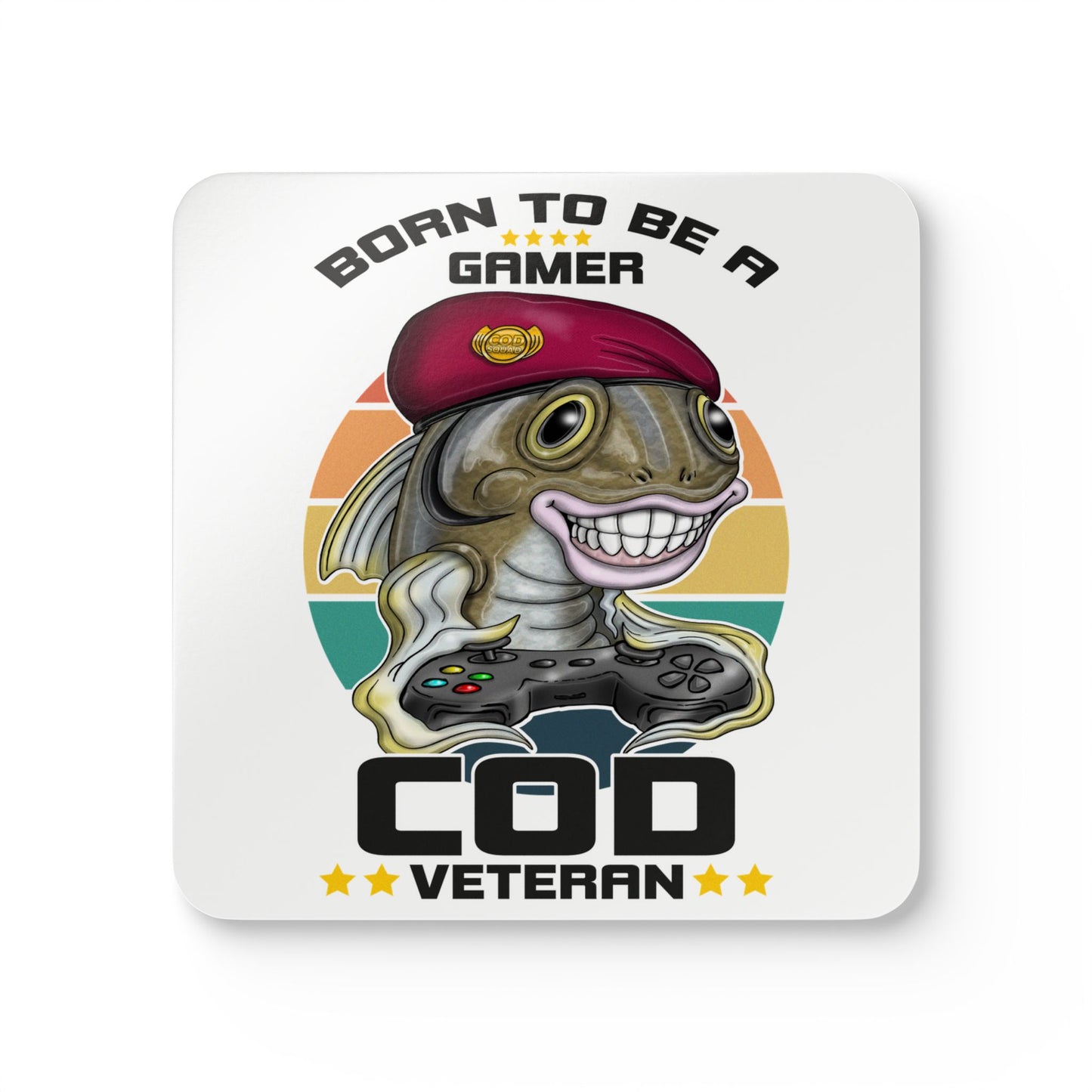 Coaster — "Born to Be a Gamer" COD Veteran Corkwood Coaster Set
