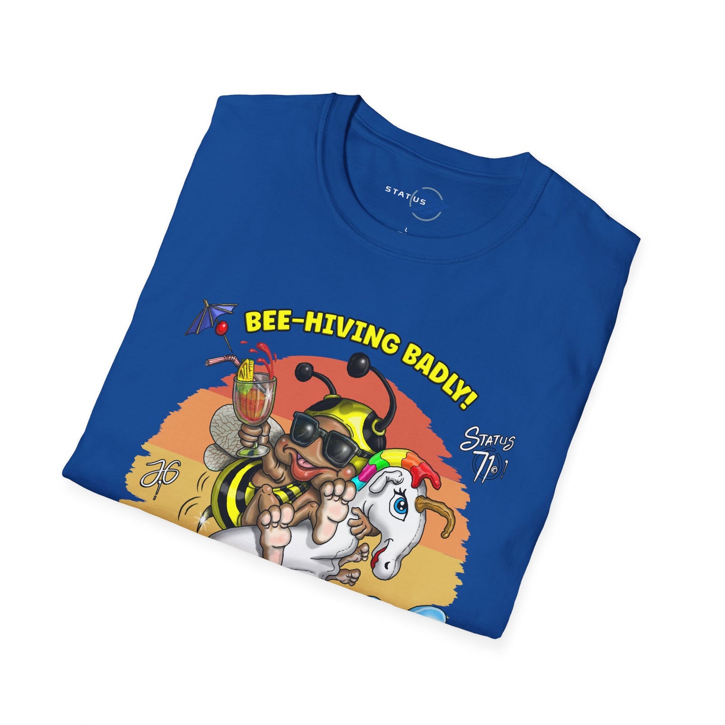 Summer Surf Party T‑Shirt — "Summer Time! Party Time!" Retro Surfing Bee Graphic