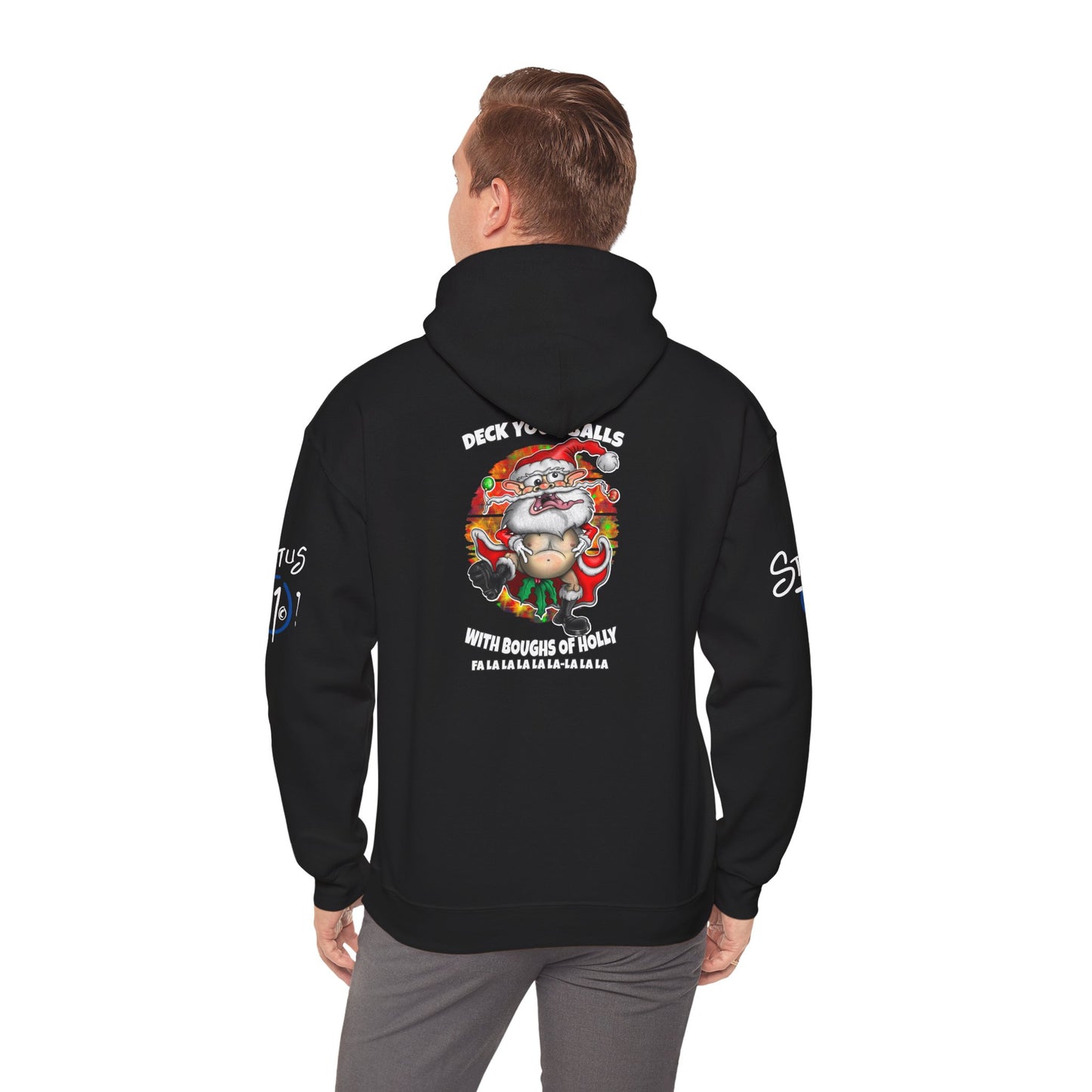 Christmas Crazy Santa Hoodie — “Deck Your Balls” Funny Holiday Pullover