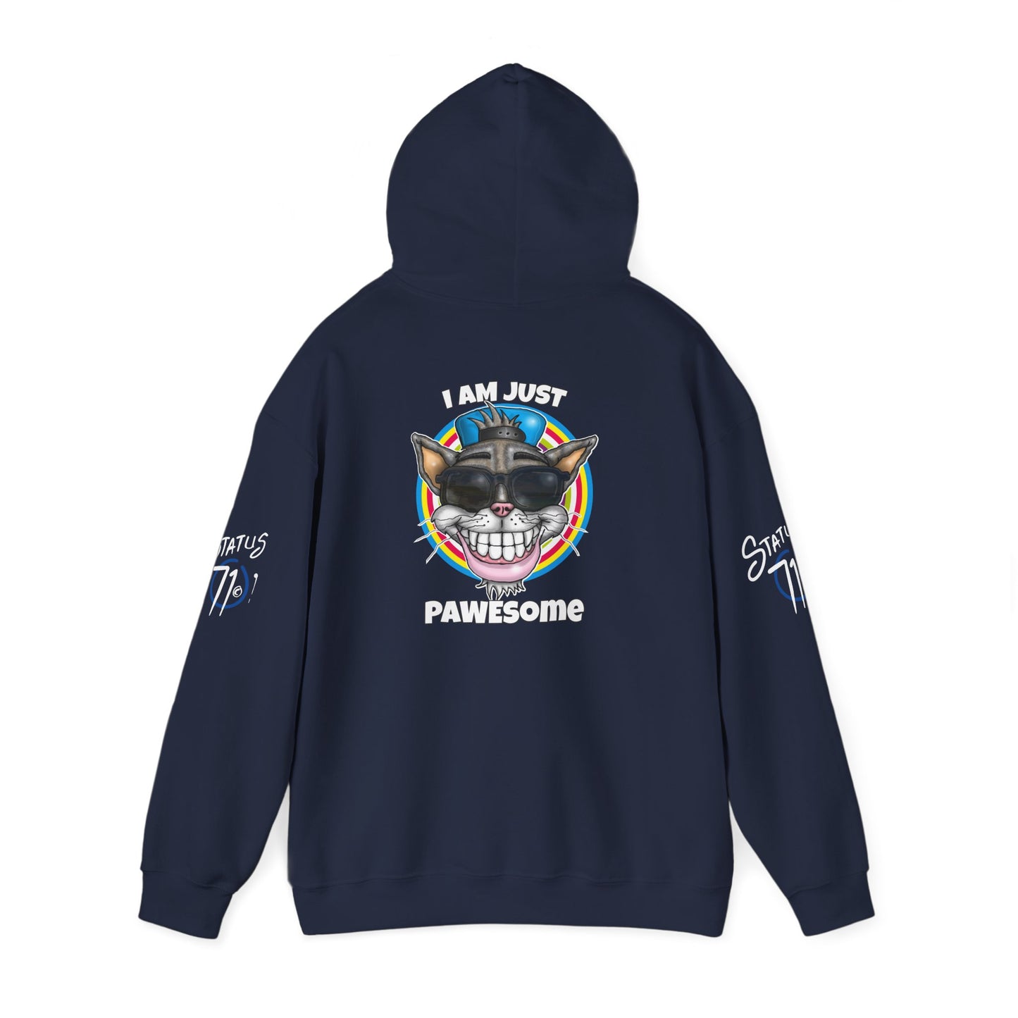 Funny 'I Am Just Pawesome' Cat Hoodie
