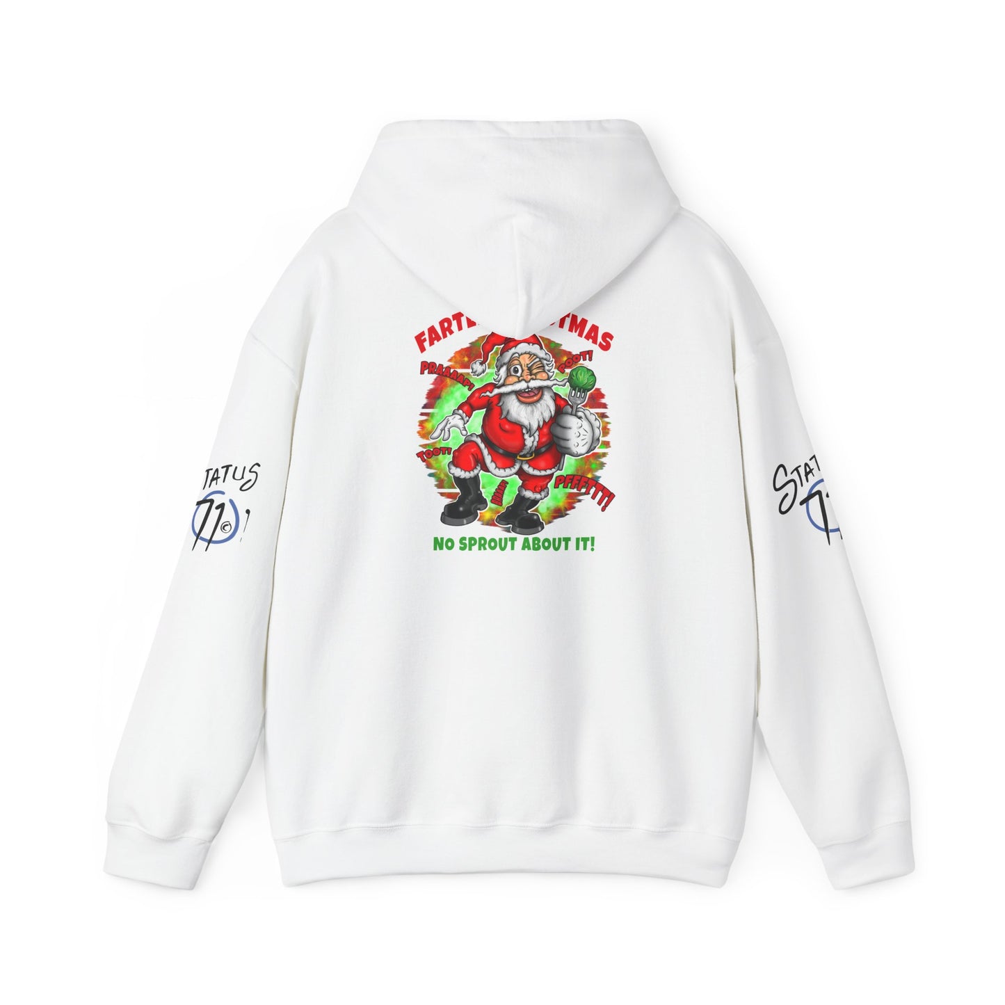 Farter Christmas Crazy Santa Hoodie — “No Sprout About It” Funny Holiday Pullover