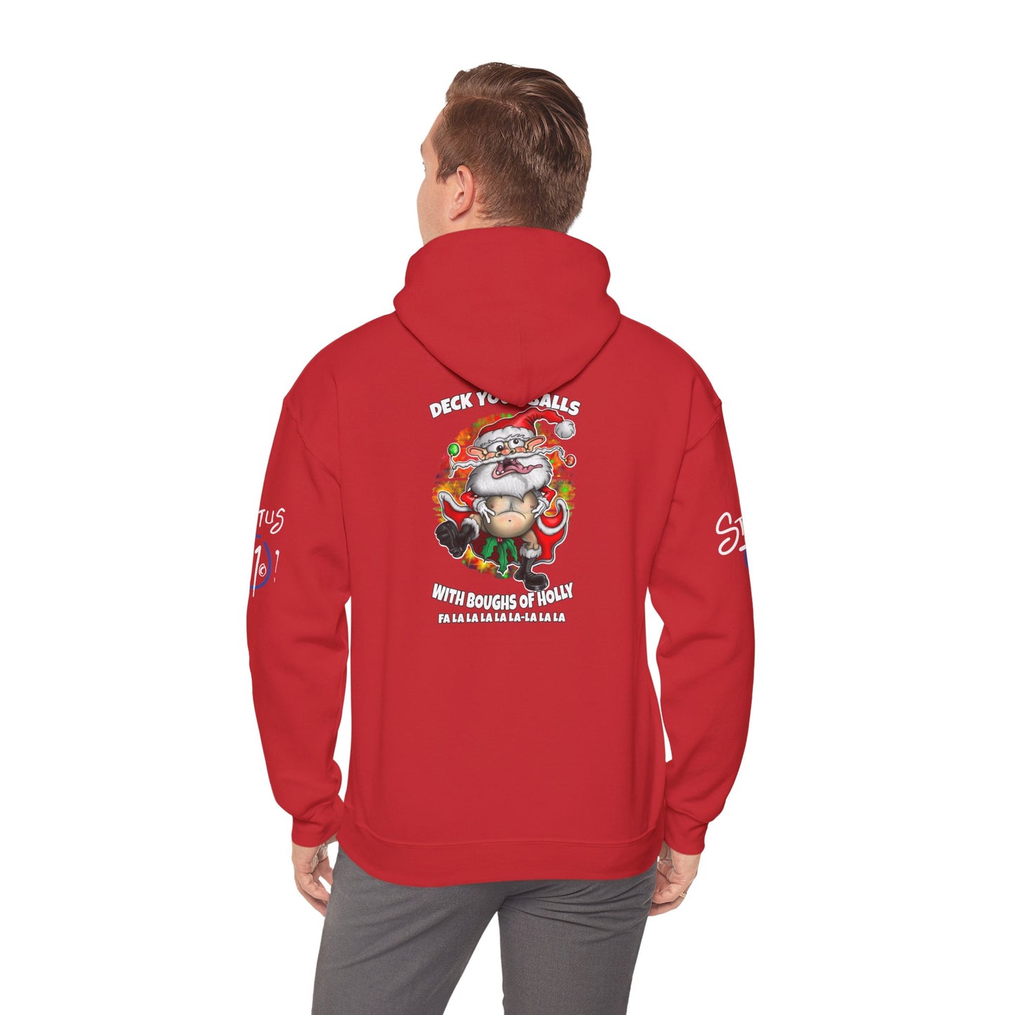 Christmas Crazy Santa Hoodie — “Deck Your Balls” Funny Holiday Pullover