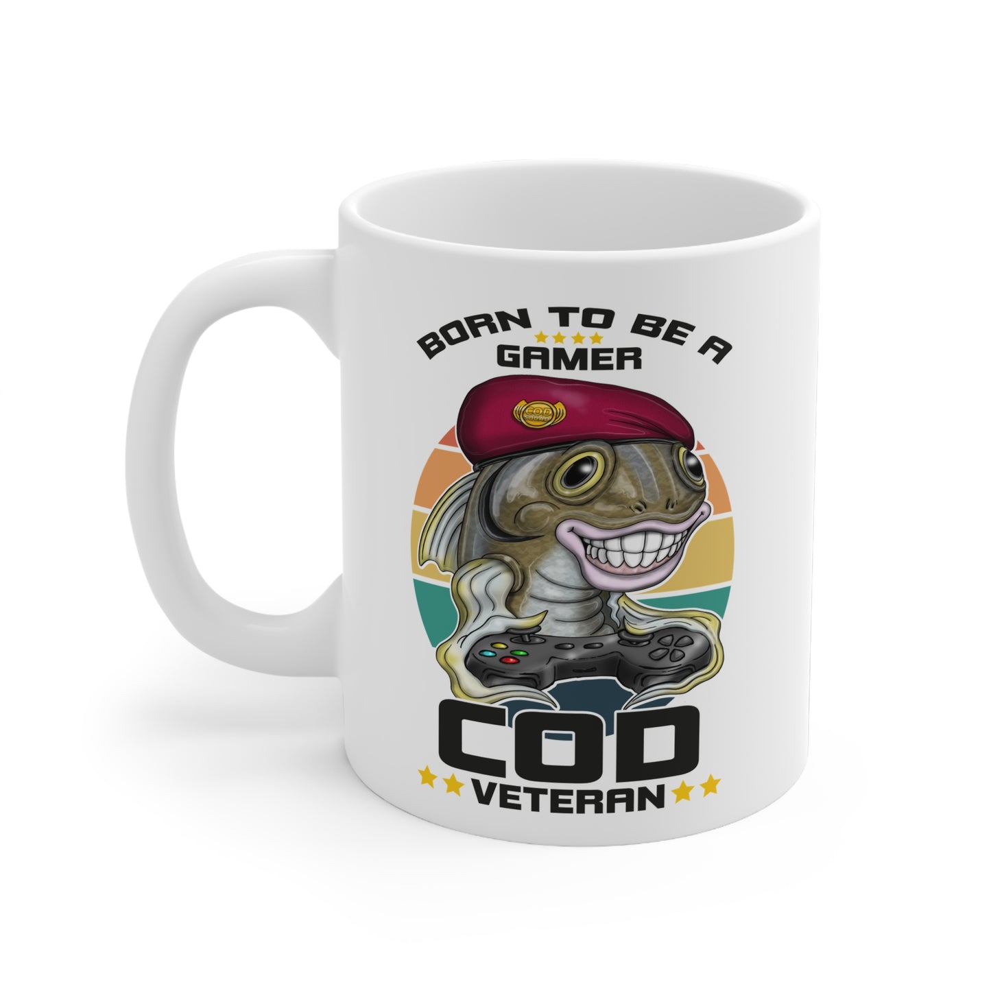 Gamer Mug - "Born to Be a Gamer" COD Veteran Ceramic Coffee Mug