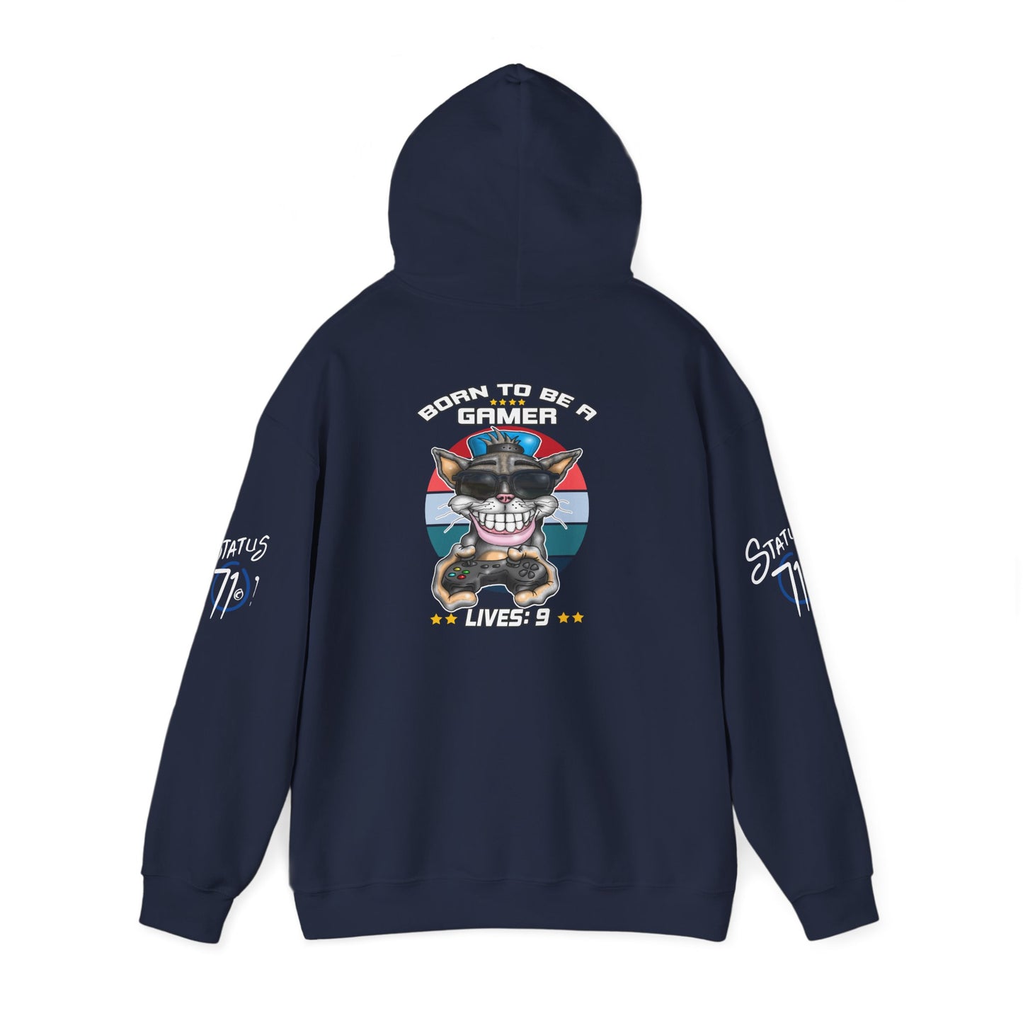 Gamer Cat Hoodie — Funny Gamer Cat Design on Back