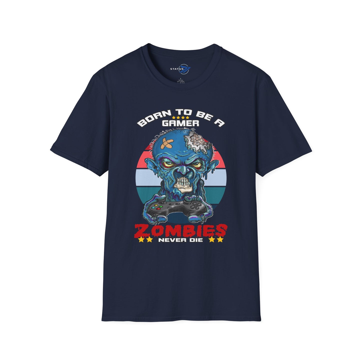 Zombie Gamer T-Shirt — "Born to Be a Gamer" Retro Horror Tee