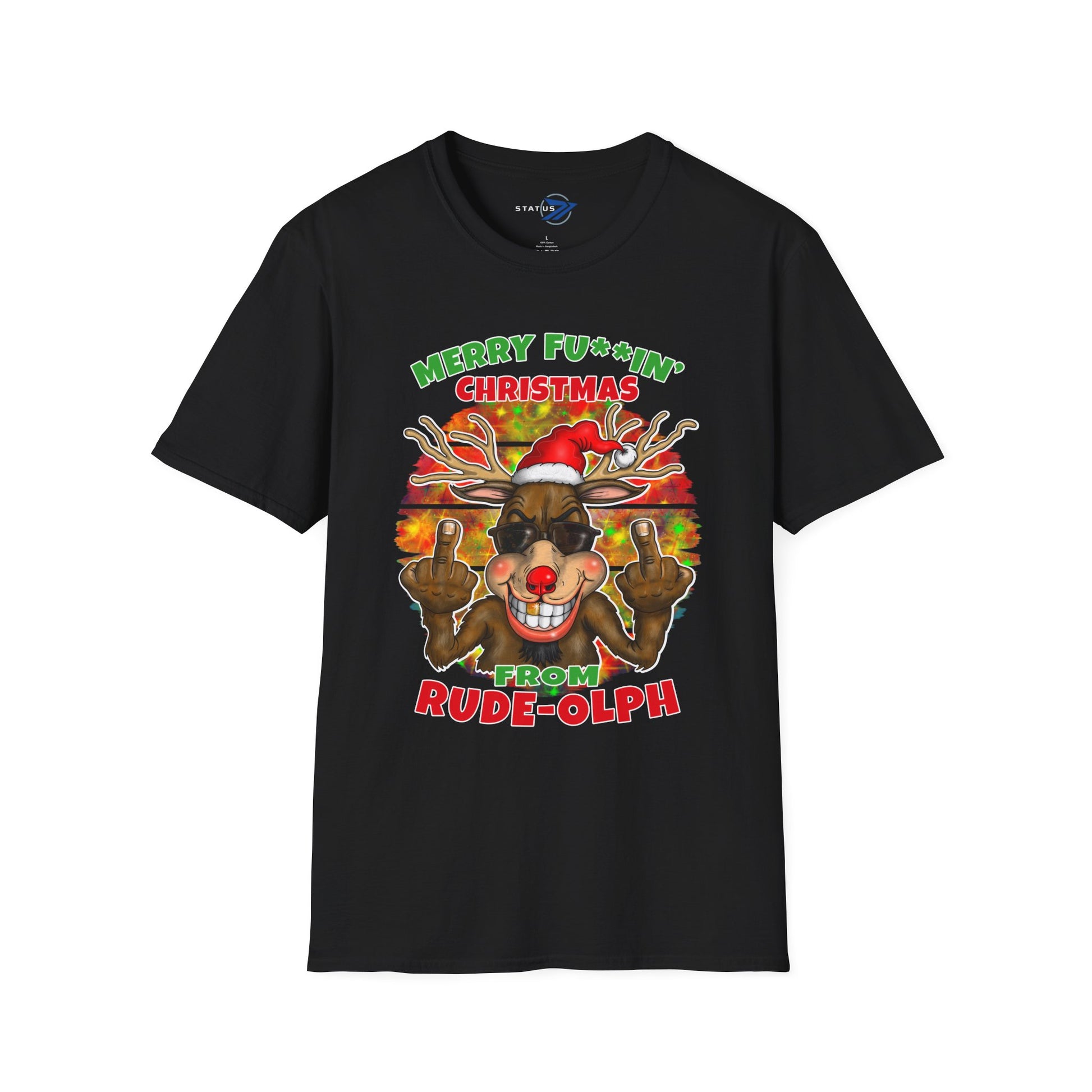 Rude-olph Christmas T-Shirt – Merry F***in' Christmas Funny Reindeer Tee