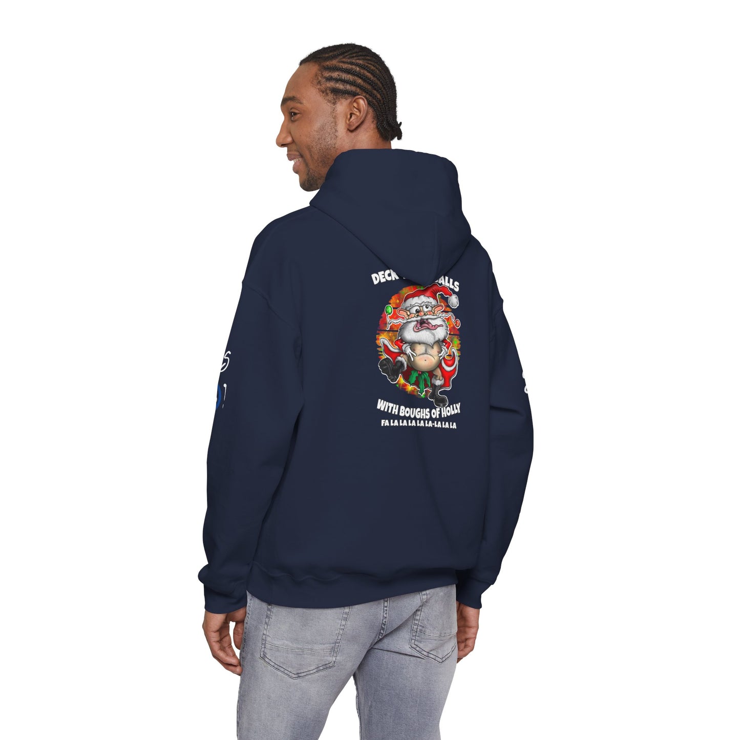 Christmas Crazy Santa Hoodie — “Deck Your Balls” Funny Holiday Pullover