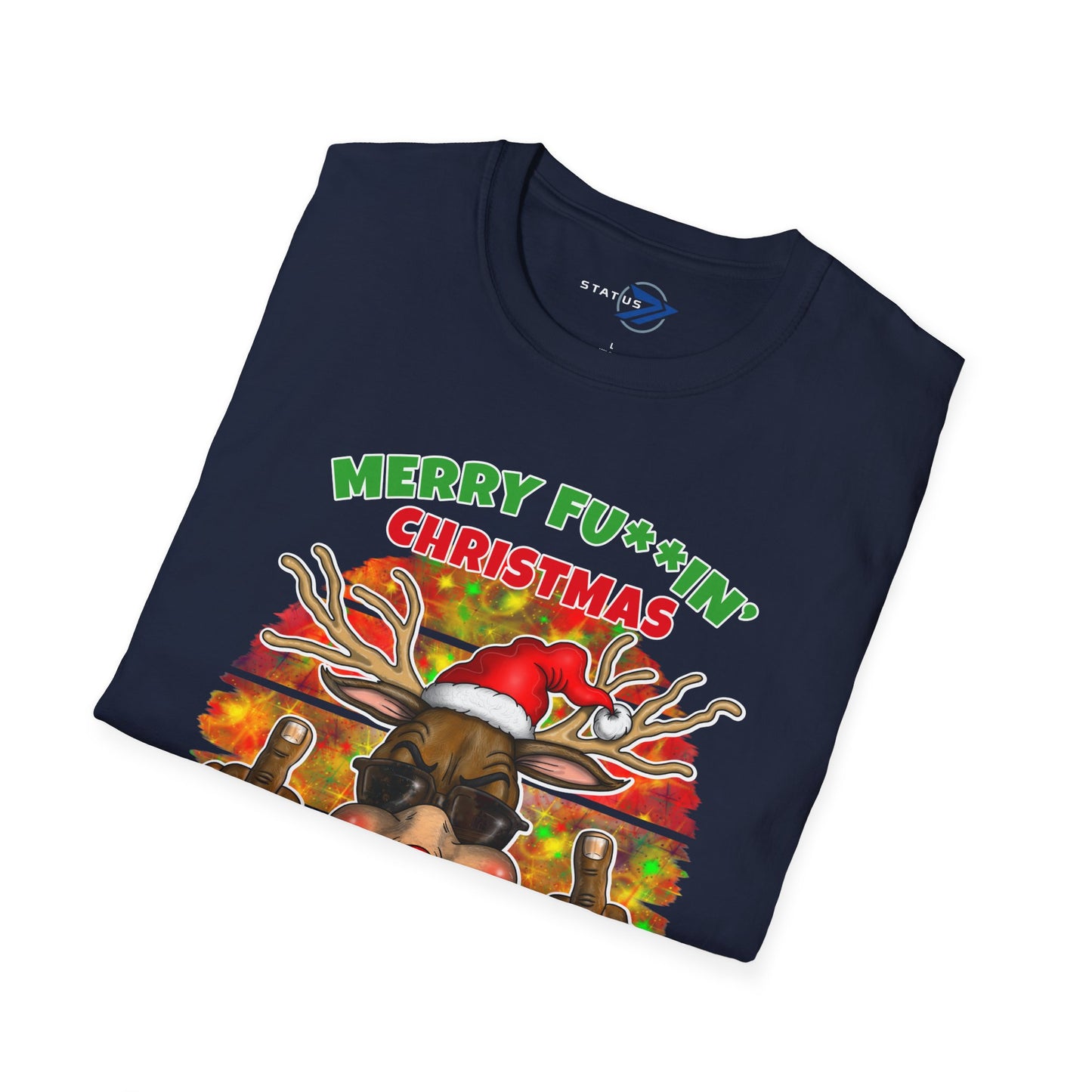 Rude-olph Christmas T-Shirt – Merry F***in' Christmas Funny Reindeer Tee