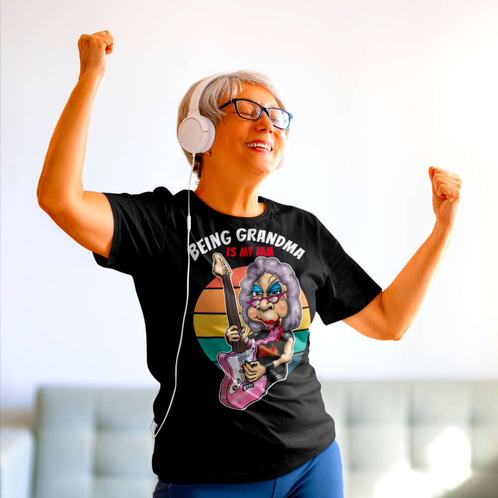 Being Grandma Is My Jam T-Shirt — Retro Rocking Grandma Graphic Tee