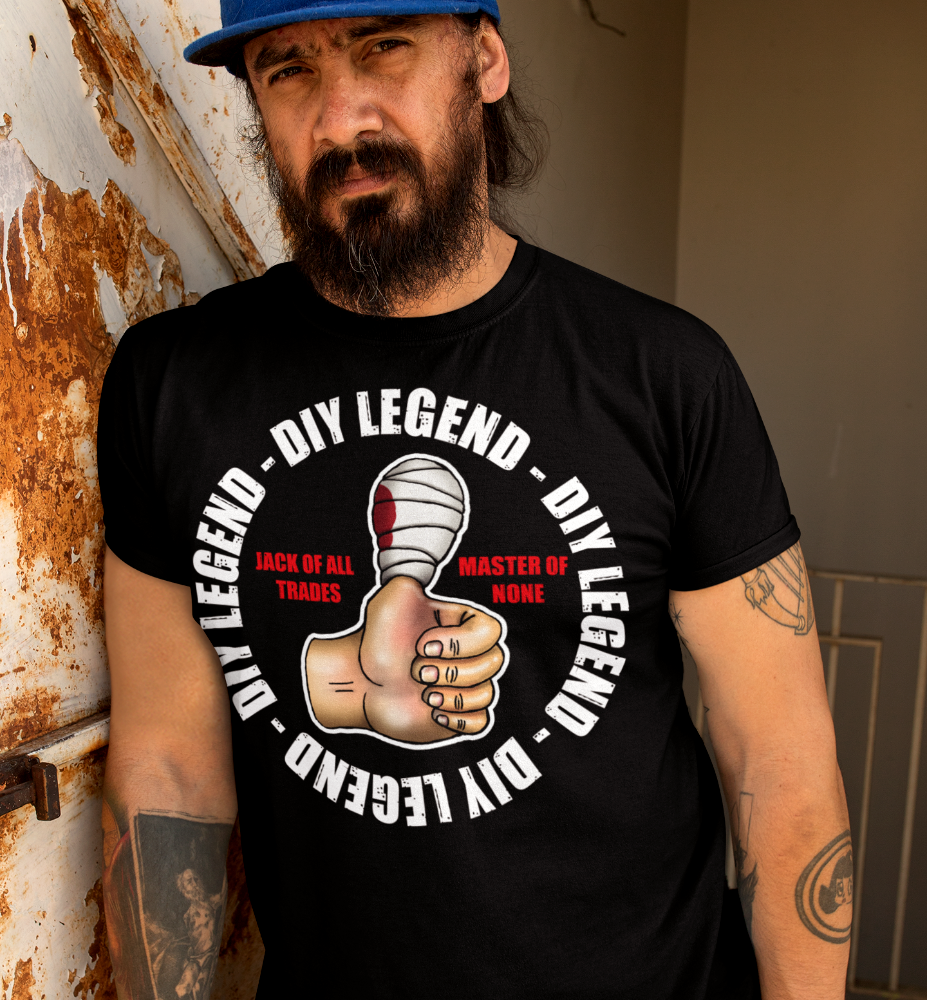 DIY Legend T-Shirt — "Jack of All Trades, Master of None" Thumb-Up Graphic