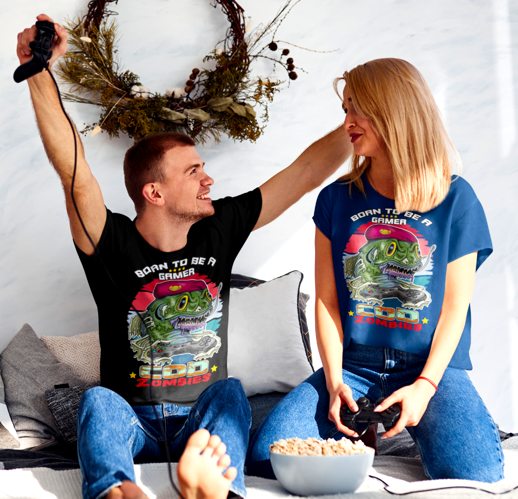 Gamer Zombie T-Shirt — "Born to Be a Gamer" Retro Video Game Tee